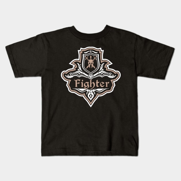 D&D Fighter Class Crest Kids T-Shirt by Sunburst